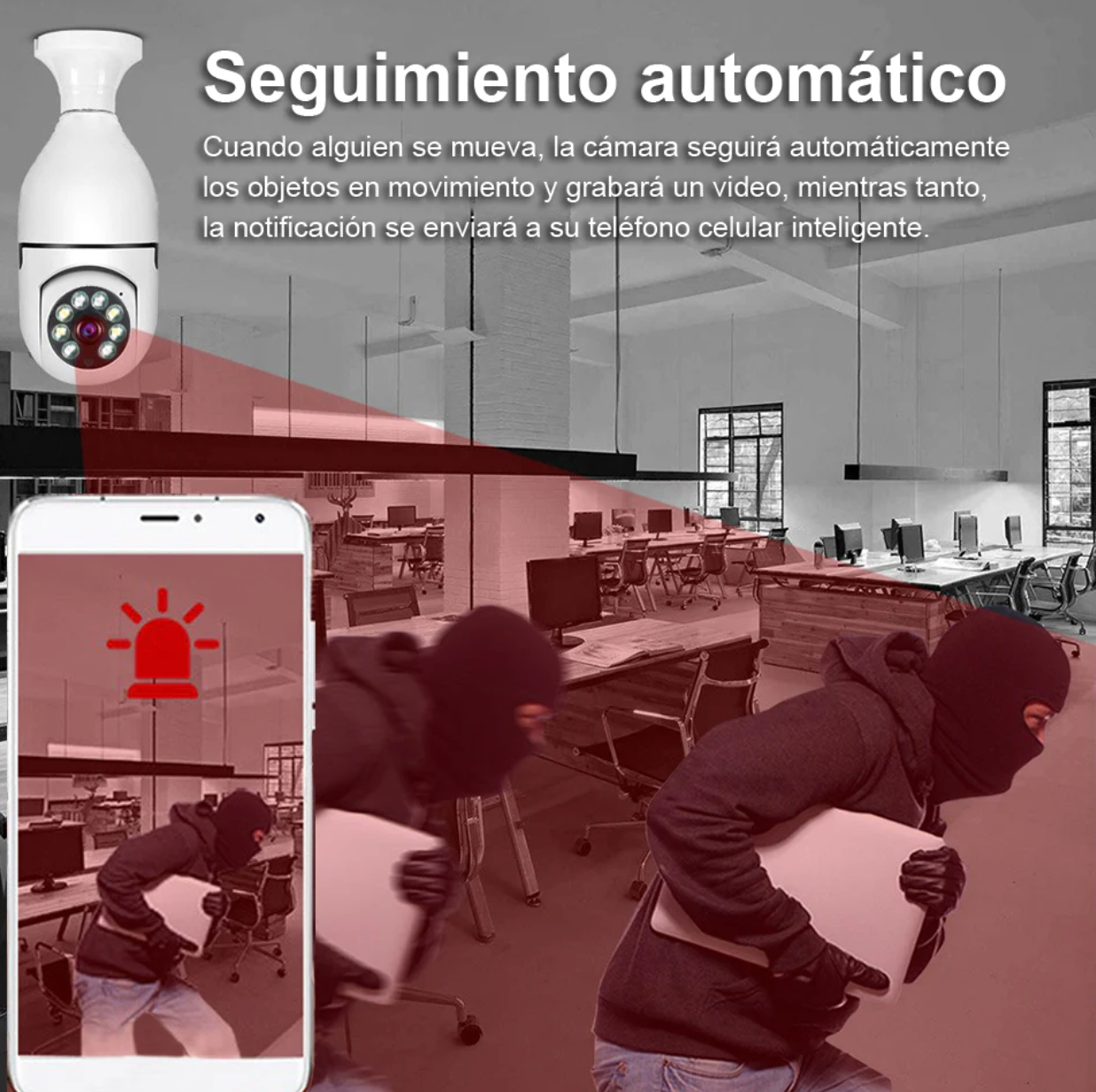 Camara de Seguridad Ampolleta 360 wifi